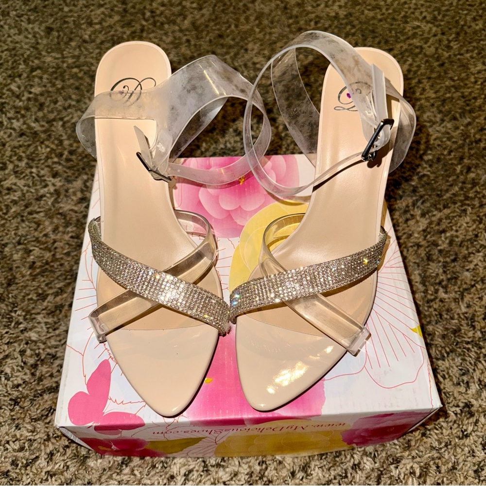 Delicious Women's Heels with Clear Straps